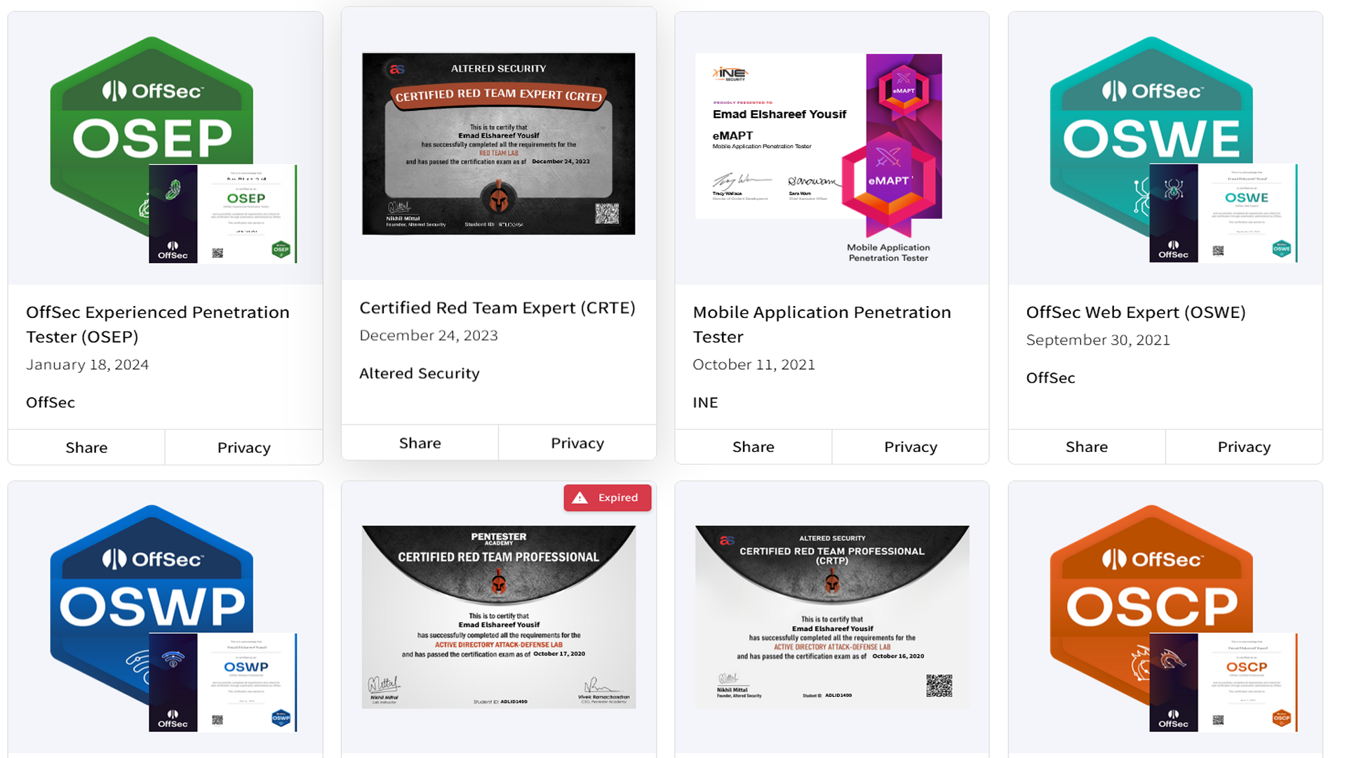 Professional Certifications